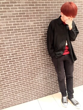 「WEGO（ウィゴー）のWEGO/ライクラツイルスキニーパンツ（その他パンツ）」を使った、masak¡さん（メンズ・170cm）の春コーディネート