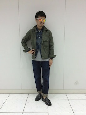 「アイテム（ブルゾン）」を使った、haraShinさん（メンズ・166cm）の春コーディネート