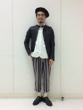 「ドレスアップ」｜「アイテム（ジャケット/アウター）」を使った、haraShinさん（メンズ・166cm）の冬コーディネート