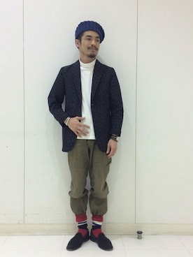 「KIJIMA TAKAYUKI」｜「アイテム（ニットキャップ/ビーニー）」を使った、haraShinさん（メンズ・166cm）の春コーディネート