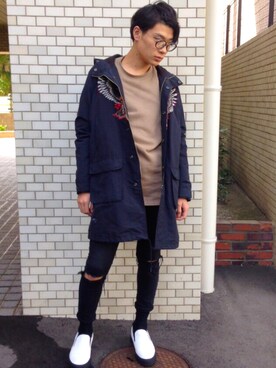 「FACETASM（ファセッタズム）のアイテム（その他アウター）」を使った、のりゆきさん（メンズ・176cm・20代）の冬コーディネート