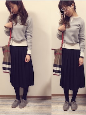 「トゥモローランド」｜「アイテム（スウェット）」を使った、M☺︎kiさん（レディース・163cm）の冬コーディネート