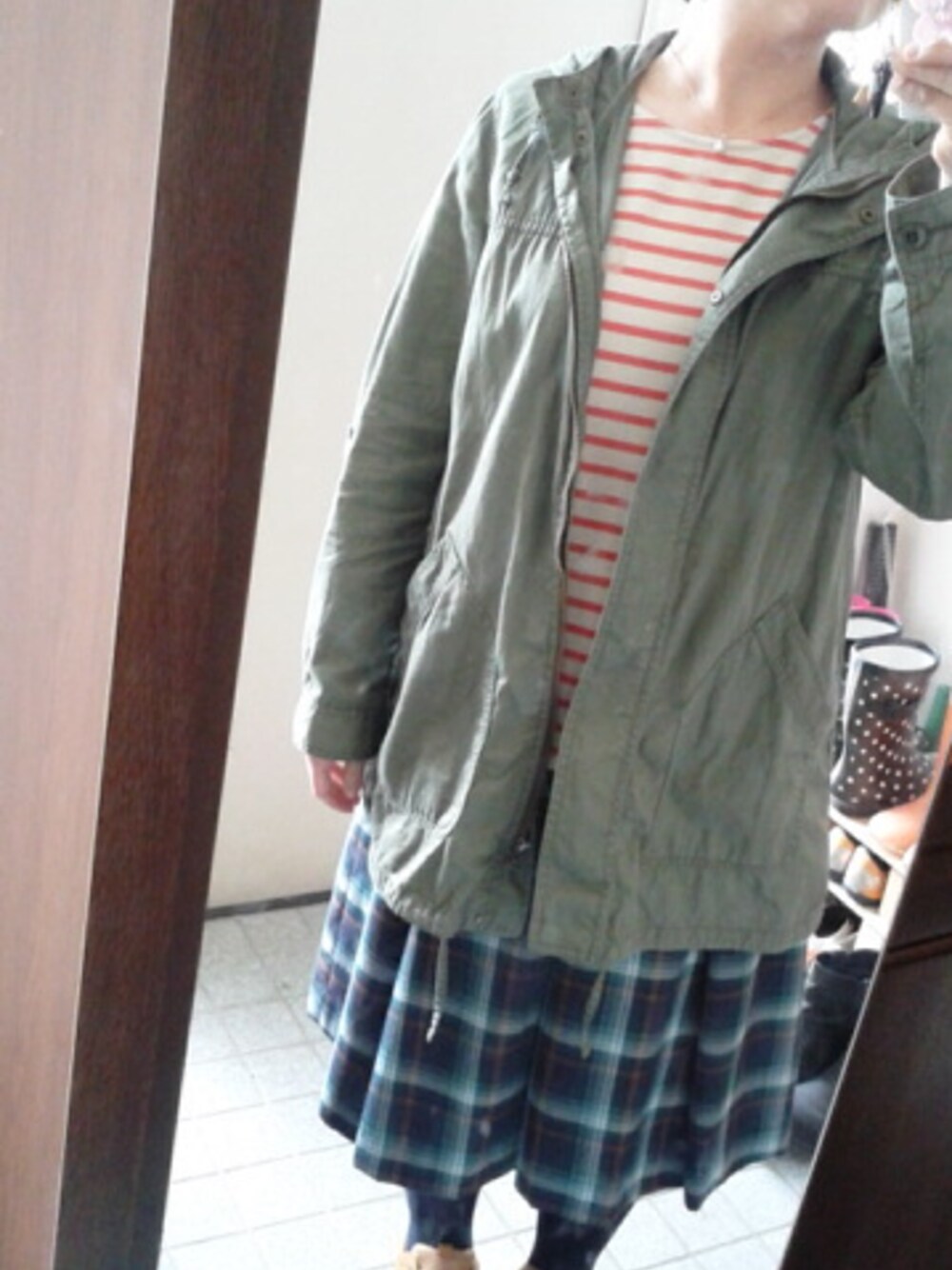 「TimberlandのTimberlandのスニーカー（スニーカー）」を使った、nyuさん（レディース・158cm）の春コーディネートの1枚目の写真