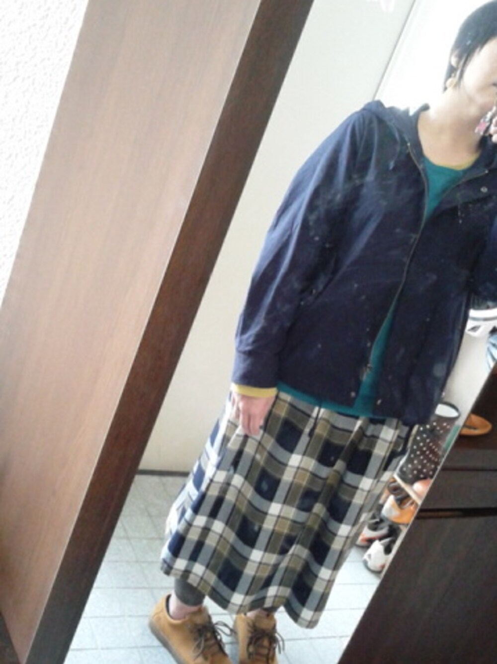 「トラッドスタイル」｜「TimberlandのTimberlandのスニーカー（スニーカー）」を使った、nyuさん（レディース・158cm）の春コーディネートの1枚目の写真