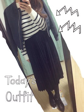 「FRAY I.D（フレイアイディー）のアイテム（ブルゾン）」を使った、i-sanさん（レディース・164cm）の秋コーディネート