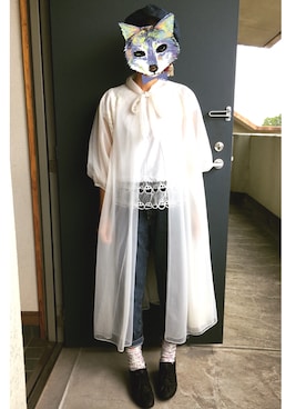 「オーガンジー」｜「アイテム（その他アウター）」を使った、ミックスジュースさん（レディース・154cm）の秋コーディネート