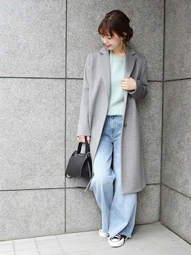「JOURNAL STANDARD（ジャーナルスタンダード）のアイテム（チェスターコート）」を使った、akiさん（レディース・158cm）の冬コーディネート