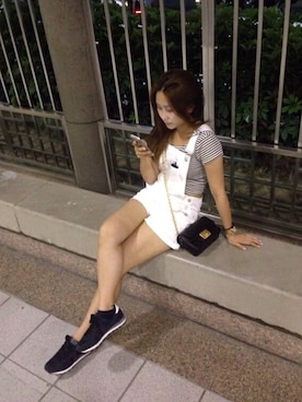 「TAIPEI」｜「アイテム（サロペット/オーバーオール）」を使った、Soniaさん（レディース・155cm）の夏コーディネート