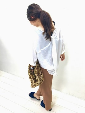 「ファーサンダル」｜MiZUKiさん（レディース・156cm）の夏コーディネート