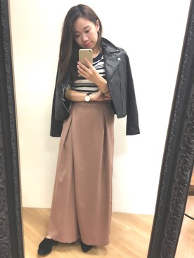 「バブーシュ」｜「アイテム（ブルゾン）」を使った、MiZUKiさん（レディース・156cm）の秋コーディネート
