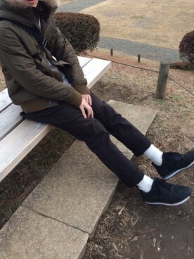 「HARE（ハレ）のアイテム（ミリタリージャケット）」を使った、Rizさん（メンズ・170cm）の冬コーディネート