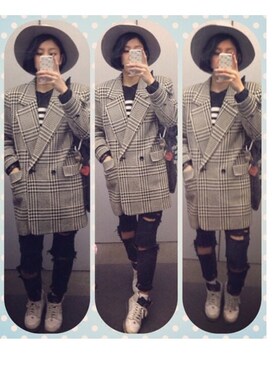 「AIR JORDAN（エアジョーダン）のアイテム（スニーカー、ホワイト系）」を使った、Maaareさん（レディース・173cm）の春コーディネート