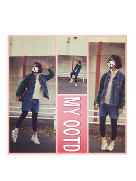 「CONVERSE（コンバース）のアイテム（スニーカー、ベージュ系）」を使った、Maaareさん（レディース・173cm）の春コーディネート