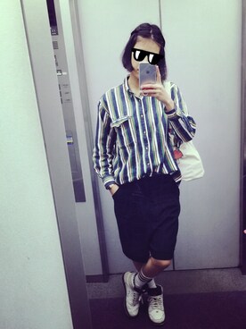 「AIR JORDAN（エアジョーダン）のアイテム（スニーカー、ホワイト系）」を使った、Maaareさん（レディース・173cm）の春コーディネート