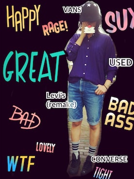 「Levi's（リーバイス）のアイテム（デニムパンツ、ブルー系）」を使った、Maaareさん（レディース・173cm）の夏コーディネート