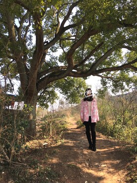 「アイテム（ピーコート、ピンク系）」を使った、Cintia_volさん（レディース・159cm）の冬コーディネート