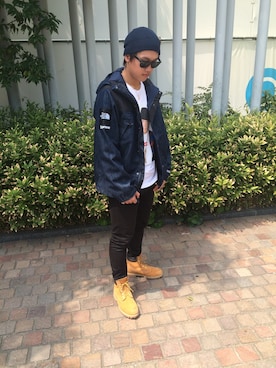 「Saint Laurent」｜「アイテム（マウンテンパーカー）」を使った、RYOTOさん（メンズ・175cm）の春コーディネート