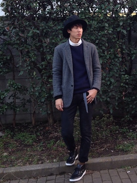 「BLUE WORK（ブルーワーク）のアイテム（トップス）」を使った、たかひろさん（メンズ・180cm・20代）の冬コーディネート