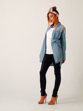 「ACT GIRLS（アクトガールズ）のアイテム」を使った、土屋アンナさん（レディース・168cm）の夏コーディネート