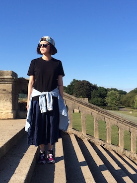 「skirt」｜「アイテム（キャップ）」を使った、AthenaPoonさん（レディース・160cm）の夏コーディネート