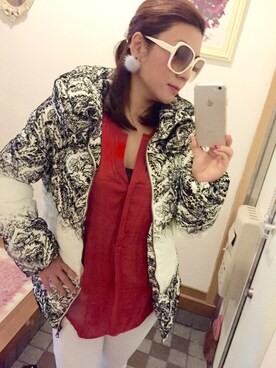 「Desigual（デシグアル）のアイテム（ダウンジャケット/コート）」を使った、Vivid Shokoさん（レディース・158cm）の冬コーディネート