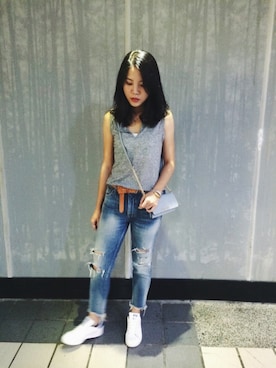 「stansmith」｜「アイテム（パンツ）」を使った、M.さん（レディース・163cm）の夏コーディネート