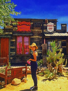 「hat」｜「アイテム（サロペット/オーバーオール）」を使った、hiroさん（レディース・155cm）の夏コーディネート