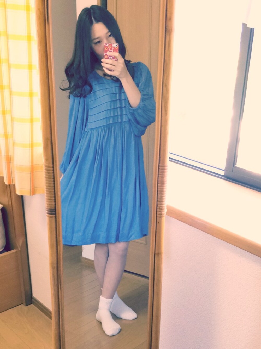 「ワンピース、URBAN RESEACH、woman」｜「UNITED ARROWSの□UAW EML ローファー§◇（その他シューズ、ブラック系）」を使った、ぴぃ。さん（レディース・157cm）の春コーディネートの1枚目の写真