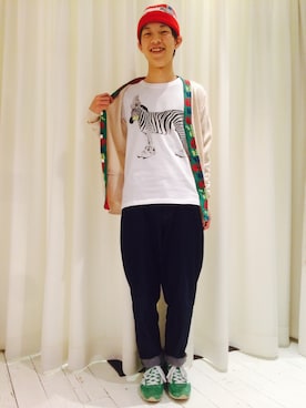「FRAPBOIS half」｜「アイテム（帽子）」を使った、Takaさん（メンズ・171cm）の冬コーディネート
