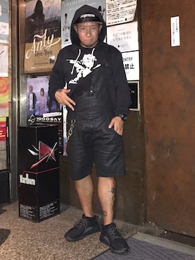 「ZARA（ザラ）のアイテム（サロペット/オーバーオール）」を使った、MC USKさん（メンズ・158cm）の秋コーディネート