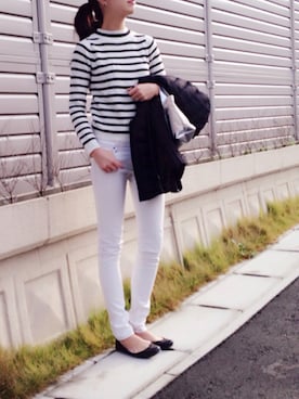 「アイテム（ダウンベスト）」を使った、ikuさん（レディース・160cm）の秋コーディネート