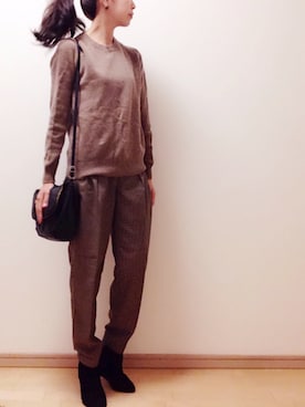 「H&M（エイチ・アンド・エム）のアイテム（ショルダーバッグ）」を使った、ikuさん（レディース・160cm）の秋コーディネート