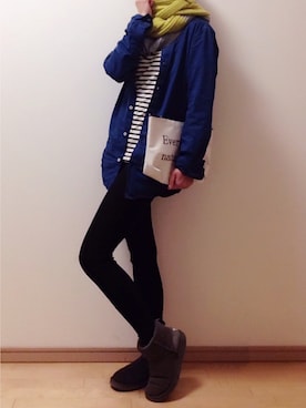 「メンズシャツ」｜ikuさん（レディース・161cm）の冬コーディネート