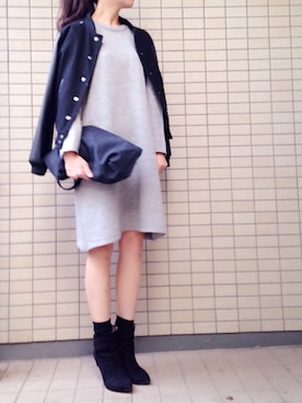 「アイテム（ブーティ）」を使った、ikuさん（レディース・161cm）の冬コーディネート