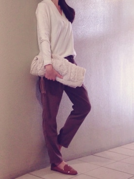 「ZARA（ザラ）のアイテム（その他シューズ）」を使った、ikuさん（レディース・161cm）の冬コーディネート