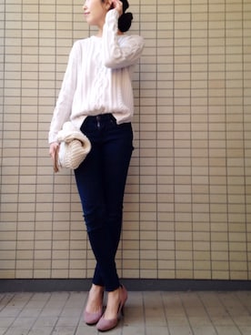 「OLD NAVY（オールドネイビー）のアイテム（トップス）」を使った、ikuさん（レディース・161cm）の冬コーディネート