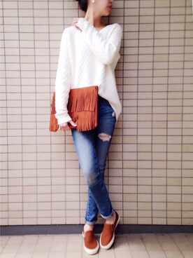 「OLD NAVY（オールドネイビー）のアイテム（トップス）」を使った、ikuさん（レディース・161cm）の冬コーディネート