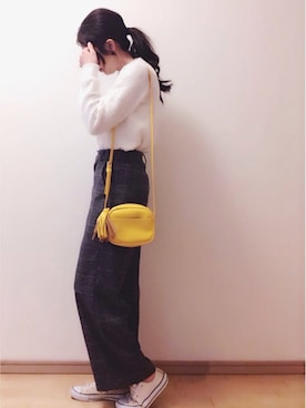 「GAP（ギャップ）のアイテム（バッグ）」を使った、ikuさん（レディース・161cm）の冬コーディネート