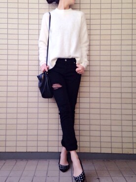 「H&M（エイチ・アンド・エム）のアイテム（ショルダーバッグ）」を使った、ikuさん（レディース・161cm）の冬コーディネート