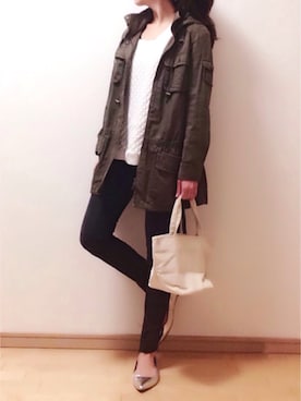 「copine」｜「アイテム（モッズコート）」を使った、ikuさん（レディース・161cm）の冬コーディネート