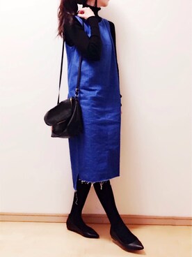 「H&M（エイチ・アンド・エム）のアイテム（ショルダーバッグ）」を使った、ikuさん（レディース・161cm）の冬コーディネート