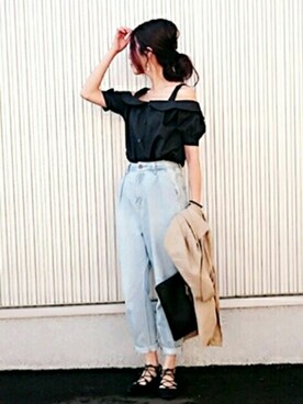 「copine」｜「アイテム（トレンチコート）」を使った、ikuさん（レディース・161cm）の春コーディネート