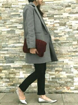 「copine」｜「アイテム（チェスターコート）」を使った、ikuさん（レディース・161cm）の秋コーディネート