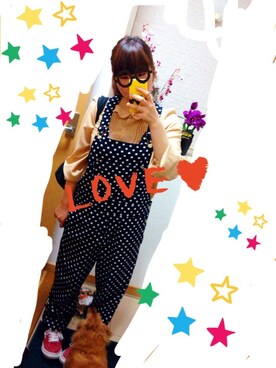 「mercibeaucoup,（メルシーボークー）のアイテム（サロペット/オーバーオール）」を使った、はな♡さん（レディース・151cm）の春コーディネート