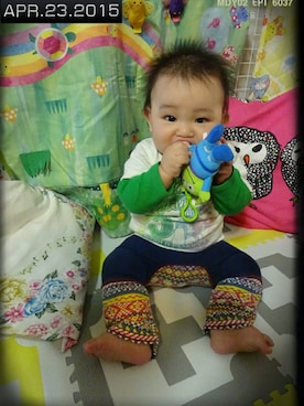 「アイテム（ママ＆ベビー、グリーン系）」を使った、あお✳さん（キッズ・70cm）の秋コーディネート