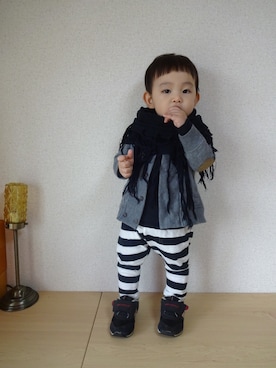 「NEWBALANCE」｜「アイテム（その他）」を使った、あお✳さん（キッズ・80cm）の冬コーディネート