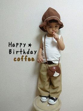 「アイテム（ラッピングキット、グリーン系）」を使った、あお✳さん（キッズ・80cm）の夏コーディネート