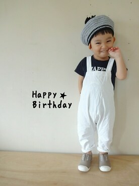 「アイテム（ラッピングキット、グリーン系）」を使った、あお✳さん（キッズ・80cm）の秋コーディネート