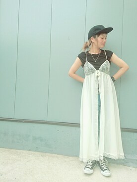 「La Leia（ラレイア）のアイテム」を使った、くっちぃさん（レディース・152cm）の夏コーディネート