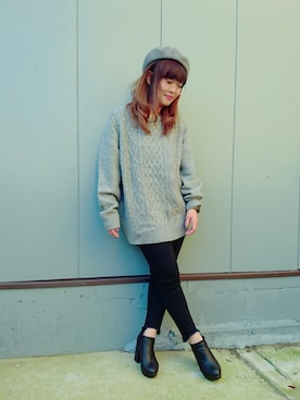 「アイテム（ブーティ）」を使った、くっちぃさん（レディース・152cm・30代）の秋コーディネート